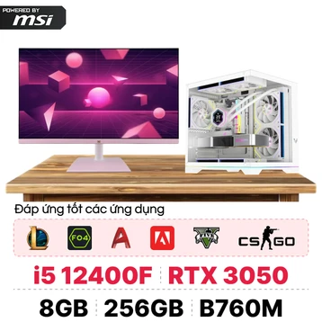 PC CPS Gaming Intel i5 Gen 12 kèm màn hình - Trắng Hồng