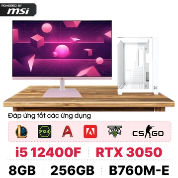 PC CPS Gaming Intel i5 Gen 12 kèm màn hình - Trắng Hồng