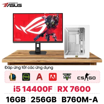 PC CPS X ASUS Gaming Intel I5 Gen 14 kèm màn hình - Trắng