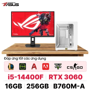 PC CPS X ASUS Gaming Intel I5 Gen 14 kèm màn hình - Trắng