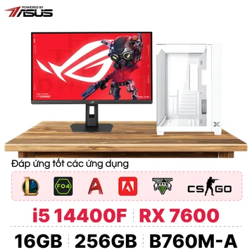PC CPS X ASUS Gaming Intel I5 Gen 14 kèm màn hình - Trắng