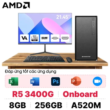 PC CPS văn phòng AMD R5 3400G kèm màn hình