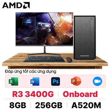 PC CPS văn phòng AMD R5 3400G kèm màn hình