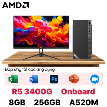 PC CPS văn phòng AMD R5 3400G kèm màn hình