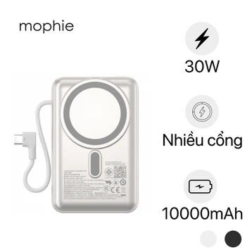 Pin dự phòng Mophie Essentials Snap+ 10.000mAh có chân đứng và cáp USB-C