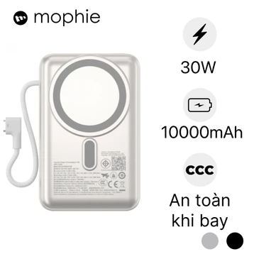 Pin sạc dự phòng Mophie Essentials Snap+ 10.000mAh có chân đứng và cáp USB-C
