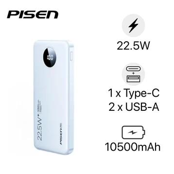 Pin sạc dự phòng Pisen Pro 22.5W 10500mAh có màn hình led D300