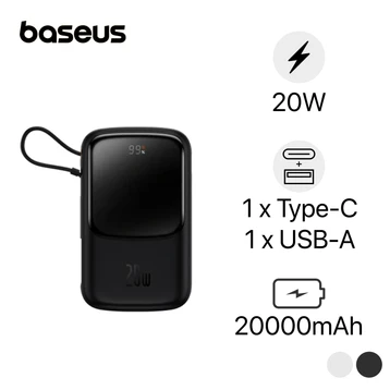 Pin dự phòng sạc nhanh Baseus Qpow Pro 20.000mAh 20W cho iPhone, Type C (kèm cáp)