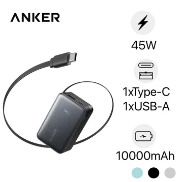 Pin sạc dự phòng Anker Nano A1638 10000mAh 45W 1C1A tích hợp cáp USB-C