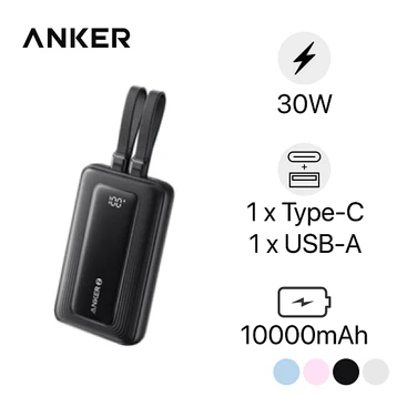 Pin sạc dự phòng Anker Zolo A1680 10000mAh 30W 1A1C Tích Hợp Cáp C, L