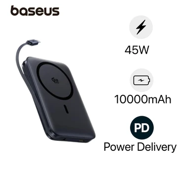 Pin dự phòng Baseus Picogo 10000mAh 45W QI2.2 kèm cáp USB-C AM61
