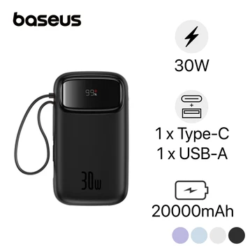 Pin sạc dự phòng Baseus Qpow2 màn hình số 20.000mAh 30W kèm 2 cáp Type-C