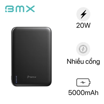 Pin dự phòng BMX Solid-State Magnetic Air siêu mỏng 5000mAh Qi2