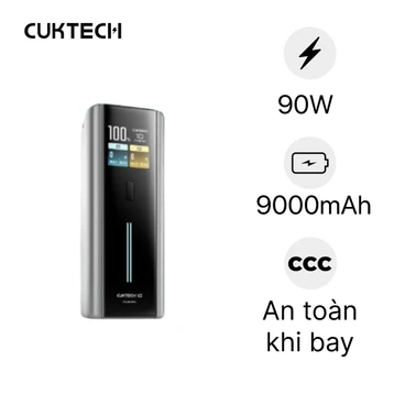 Pin sạc dự phòng Cuktech 10 Dual-Fusion BA652U 2C 9000mAh 90W tích hợp chân sạc Turbo Mode GAN 67W