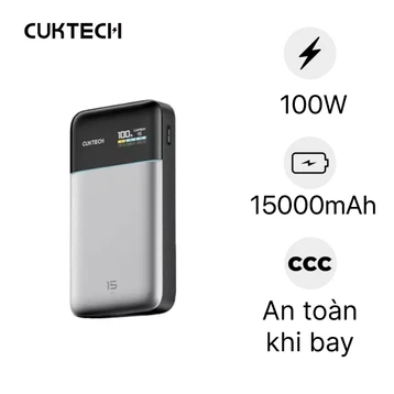 Pin sạc dự phòng Cuktech 15 Air PB150S có màn hình Led 15000mAh 100W