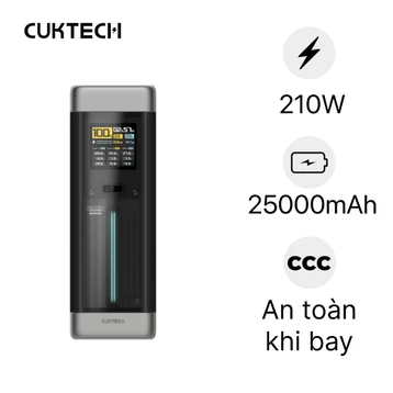 Pin sạc dự phòng Cuktech P+Series No.20 P23 2C1A 25000mAh 210W có màn hình