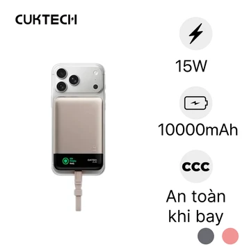 Pin sạc dự phòng Cuktech WPB100P Magnetic 10000mAh 15W kèm cáp Type-C (CCC)