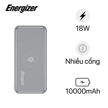 Pin sạc dự phòng Energizer 10.000mAh tích hợp sạc không dây 10W QE10007PQ 