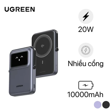 Pin dự phòng không dây Ugreen Uno Qi2 10000mAh 15W PB764