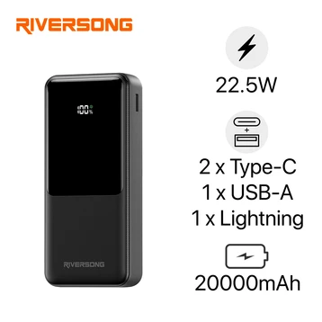 Pin dự phòng Riversong Horizon 20 Pro 20000mAh 22.5W tích hợp cáp đôi USB-C