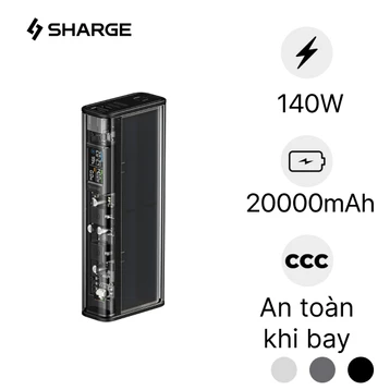 Pin sạc dự phòng Sharge SharGeek 140 1C1A 20000mAh 140W màn hình số