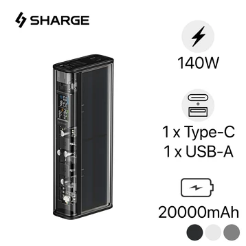 Pin dự phòng Sharge SharGeek 140 1C1A 20000mAh 140W màn hình số
