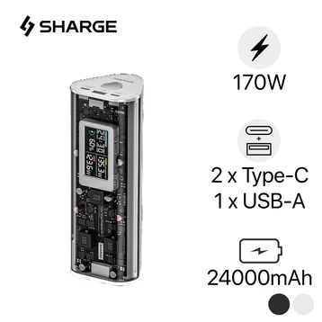 Pin dự phòng Sharge SharGeek 170 2C1A 24000mAh 170W màn hình số + chống nước