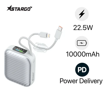 Pin sạc dự phòng StarGo Gem 4 10000mAh 22.5W tích hợp cáp C+L và màn hình hiển thị