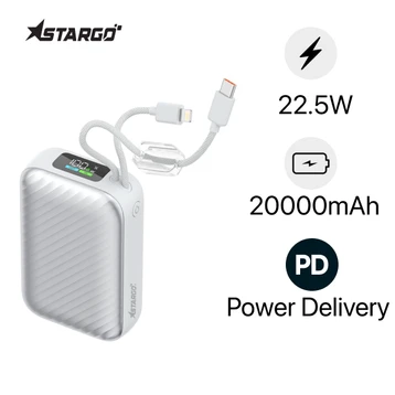 Pin sạc dự phòng StarGo Gem 4 20000mAh 22.5W tích hợp cáp C+L và màn hình hiển thị
