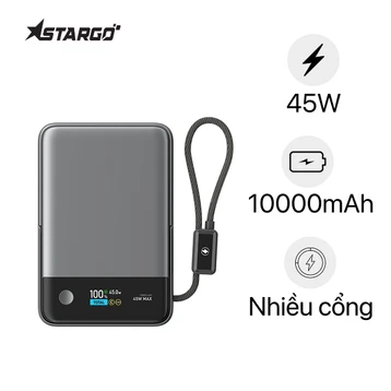 Pin sạc dự phòng StarGo Gem Plus S101 10000mAh 45W cáp USB-C, Magsafe Qi2 25W