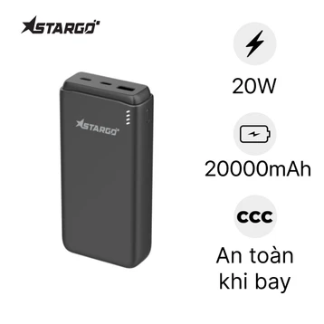 Pin sạc dự phòng StarGO Star X2 Power 2C1A 20000mAh tích hợp cáp Type-C