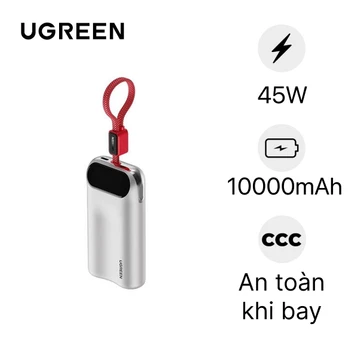 Pin sạc dự phòng Ugreen 10000mAh 45W PB610 kèm cáp type-C