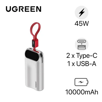 Pin sạc dự phòng Ugreen 10000mAh 45W PB610 kèm cáp type-C