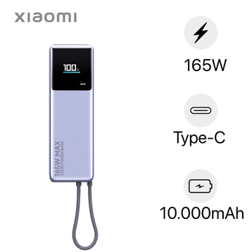 Pin dự phòng Xiaomi 10.000mAh 165W tích hợp cáp Type-C