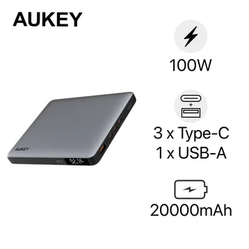 Pin dự phòng Aukey Sprint X 20000mAh sạc nhanh 100W & USB-C PD 3.0 (PB-Y44)