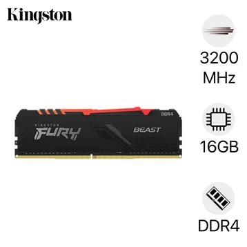 Ram PC Kingston FURY Beast RGB 16GB 3200MHz DDR4 KF432C16BB1A/16