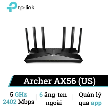 Router WiFi 6 Gigabit băng tần kép TP-Link AX3000 Archer AX56 (US)