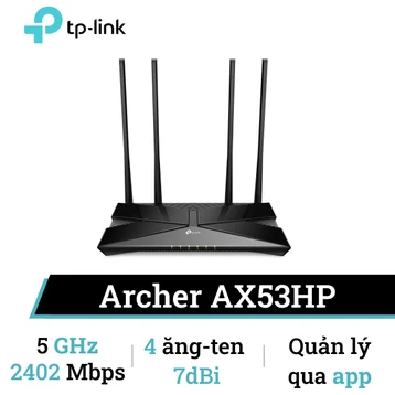 Router Wifi 6 Gigabit băng tần kép TP-Link AX3000 Archer AX53HP