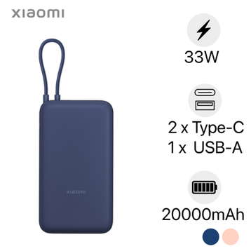 Pin dự phòng Xiaomi 20000mAh 33W tích hợp cáp Type-C