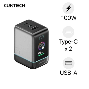 Sạc Cuktech 6 Ultra 2C1A 100W PD 3.0 QC 4.0 màn hình AD653U