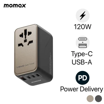 Sạc đa năng Momax 1-World PD 120W 4 cổng Titanium