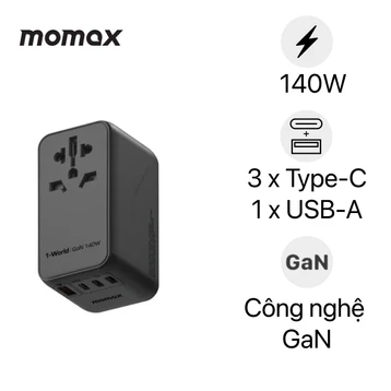 Sạc đa năng Momax 1-World PD 140W 4 cổng kèm cáp type-C 140W