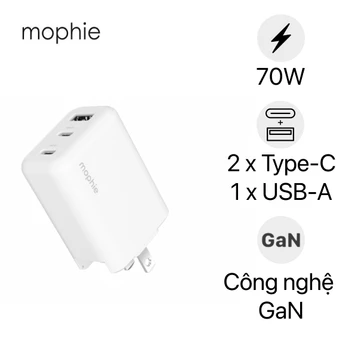 Sạc Mophie Essentials 70W 2C1A GaN