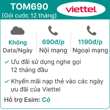 Sim Viettel nghe gọi cơ bản