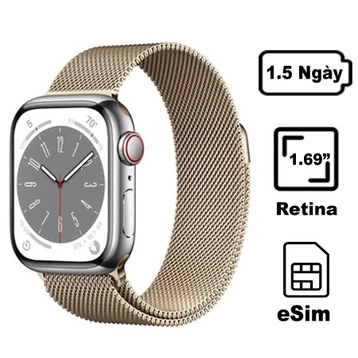 Apple Watch Series 8 41mm 4G viền thép dây thép - Đổi Bảo Hành