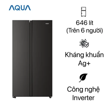 Tủ lạnh AQUA Side By Side 646 lít 2023 (AQR-S682XA(BL))