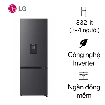 Tủ lạnh LG ngăn đá dưới 332 lít 2024 (LBD33BLM)