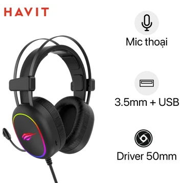 Tai nghe chụp tai có dây Gaming Havit H2016D