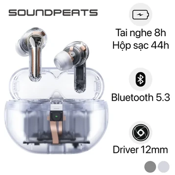 Tai nghe Bluetooth True Wireless SoundPEATS Capsule 3 Pro Transparent