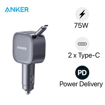 Sạc Ô tô Anker nano 75W tích hợp cáp USB-C A2738